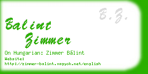balint zimmer business card